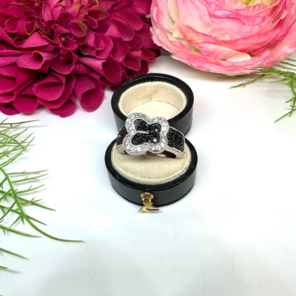 VINTAGE⚜️Butterfly Crystal Buckle Cocktail Ring